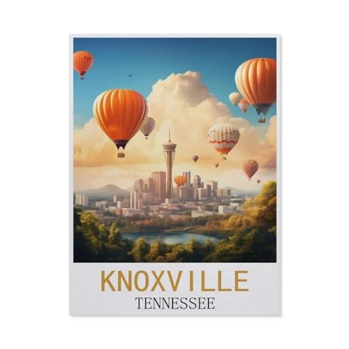 Knoxville, Tennessee Vintage-Reiseposter，Puzzles 1000 Teile für Erwachsene, Klassische Puzzle Kinder Puzzle Herausfordernde Und Schwierige Rätsel für Erwachsene Und Jugendliche（75x50cm）-M31 von GSBRSNTS