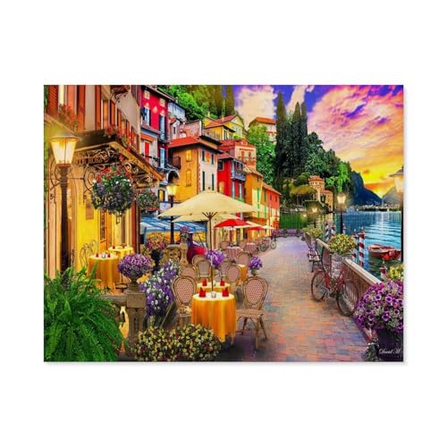 Lake Como,Italy Landschaft，Puzzles, 1000-teiliges Puzzle Für Erwachsene Und Kinder Ab 10 Jahren（50x70cm）-E24 von GSBRSNTS