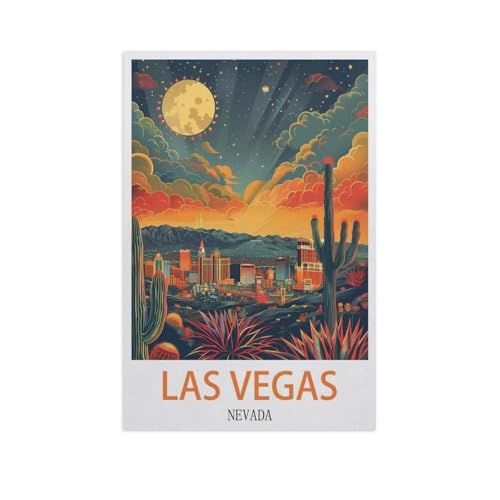 Las Vegas, Nevada，Puzzle 1000 Teile für Erwachsene, Klassische Puzzle Teenager Jungen Mädchen Puzzle Puzzles Spiele Pädagogisches Geschenk Home Decor（38x26cm）-AJ2 von GSBRSNTS