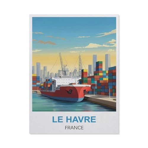 Le Havre, Frankreich，Papier Puzzle 1000 Teile Spielzeug Für Erwachsene Dekompressionsspiel（38x26cm）-Q76 von GSBRSNTS