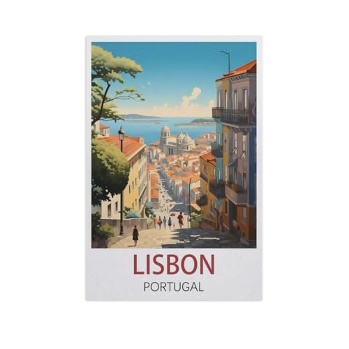 Lissabon, Portugal，Puzzle 1000 Teile für Erwachsene, Klassische Puzzle Teenager Jungen Mädchen Puzzle Puzzles Spiele Pädagogisches Geschenk Home Decor（38x26cm）-AN40 von GSBRSNTS