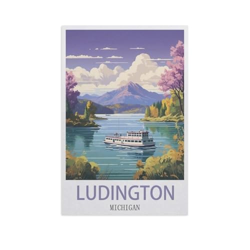Ludington, Michigan，Puzzle 1000 Teile,Intellektuelle Entwicklung Pädagogisches Nach Hause Interessante Dekompression Brain Challenge Puzzle Für Jugendliche Kinder（38x26cm）-AJ88 von GSBRSNTS