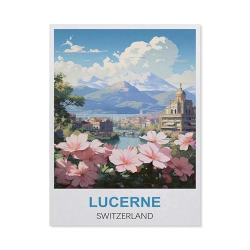 Luzern, Schweiz，Puzzle 1000 Teile,Intellektuelle Entwicklung Pädagogisches Nach Hause Interessante Dekompression Brain Challenge Puzzle Für Jugendliche Kinder（38x26cm）-S27 von GSBRSNTS