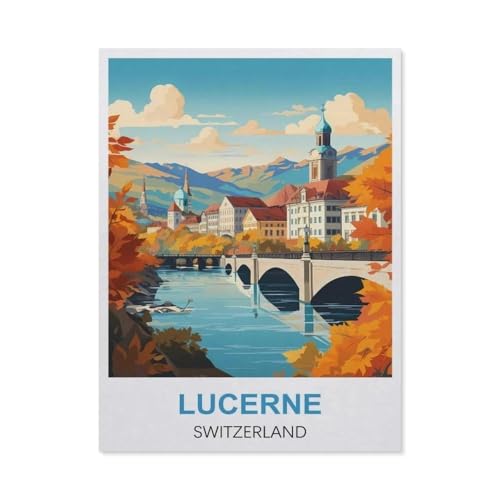 Luzern, Schweiz，Puzzle 1000 Teile Papier Puzzle Erwachsene Kinder Lernspielzeug Familie Dekompressionsspiel（38x26cm）-S20 von GSBRSNTS