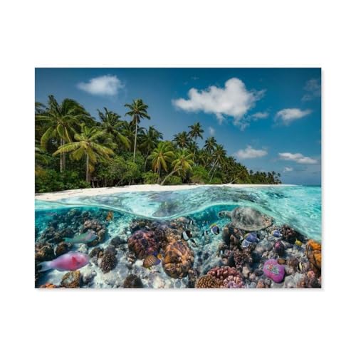 Malediven，Puzzles 1000 Teile für Erwachsene, Klassische Puzzle Kinder Puzzle Herausfordernde Und Schwierige Rätsel für Erwachsene Und Jugendliche（75x50cm）-A60 von GSBRSNTS