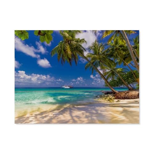 Malediven - Traumhaftes Paradies im Indischen Ozean，Puzzle 1000 Teile Holz Puzzle Erwachsene Kinder Lernspielzeug Familie Dekompressionsspiel（75x50cm）-G46 von GSBRSNTS