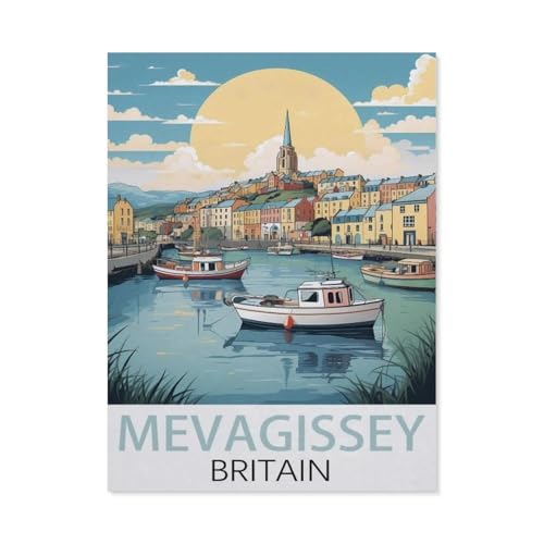 Mevagissey, Großbritannien，Puzzles für Erwachsene 1000 Teile, Klassische Puzzle Puzzle Schwierig für Erwachsene Teenager Freizeit Spaß Spiel Spielzeug （75x50cm）-T61 von GSBRSNTS