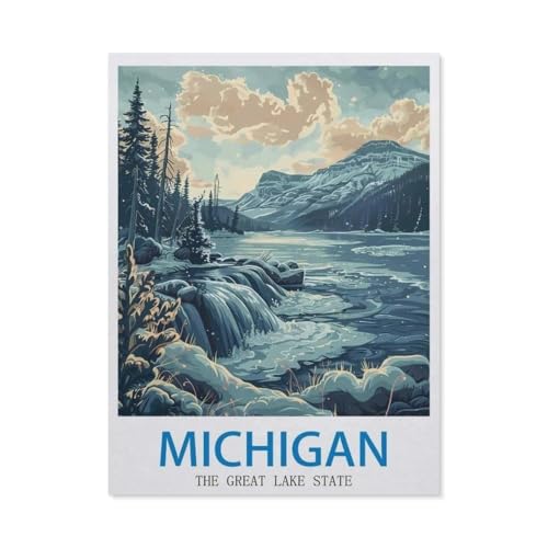 Michigan, der Great Lake State，Puzzles 1000 Teile für Erwachsene, Klassische Puzzle Kinder Puzzle Herausfordernde Und Schwierige Rätsel für Erwachsene Und Jugendliche（38x26cm）-O53 von GSBRSNTS