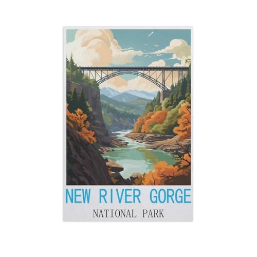 New River Gorge Nationalpark，1000 Stück Erwachsene Papier Landschaft Puzzles Für Kinder Lernspielzeug Geschenke（38x26cm）-AM82 von GSBRSNTS