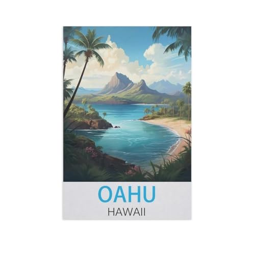 Oahu, Hawaii，Puzzle 1000 Teile Papier Puzzle Erwachsene Kinder Lernspielzeug Familie Dekompressionsspiel（38x26cm）-AK54 von GSBRSNTS