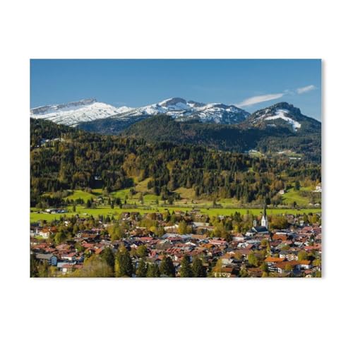 Oberstdorf，Holz Puzzle 1000 Stück Adult Toys Dekompressionsspiel（75x50cm）-AB3 von GSBRSNTS