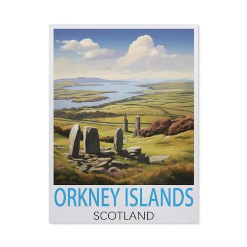 Orkney Islands, Schottland Vintage-Reiseposter，Puzzle 1000 Teile Erwachsene Kinde Spaß Lernspielzeug Geschenke（75x50cm）-L70 von GSBRSNTS
