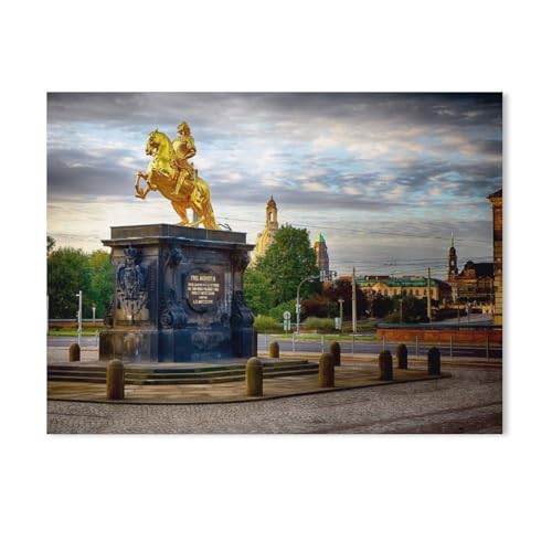 Papier Jigsaw Puzzle 1000 Stück，Denkmal Goldener Reiter Dresden，Erwachsene Kinder Spielzeug Dekompressionsspiel（50x70cm）-AD43 von GSBRSNTS