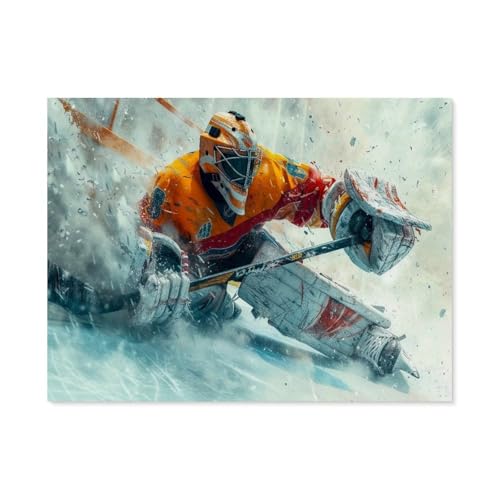 Papier Jigsaw Puzzle 1000 Stück，Eishockey, Einsatz für den，Erwachsene Kinder Spielzeug Dekompressionsspiel（38x26cm）-AH84 von GSBRSNTS