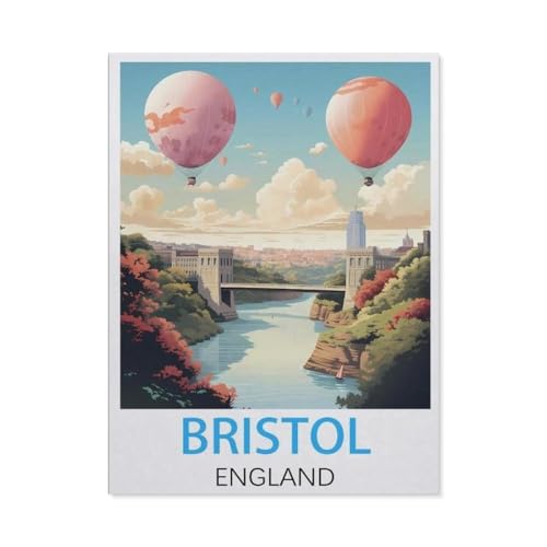 Papier Puzzle Puzzle 1000 Stück，Bristol, England Vintage-Reiseposter，Puzzles Lernspielzeug Für Erwachsene Geburtstagsgeschenk Home Decoration（38x26cm）-K53 von GSBRSNTS