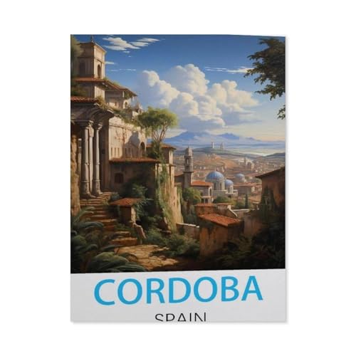Papier Puzzle Puzzle 1000 Stück，Córdoba, Spanien Vintage-Reiseposter，Puzzles Lernspielzeug Für Erwachsene Geburtstagsgeschenk Home Decoration（50x70cm）-M72 von GSBRSNTS