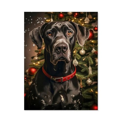 Papier Puzzle Puzzle 1000 Stück，Deutsche Dogge, es weihnachtet，Puzzles Lernspielzeug Für Erwachsene Geburtstagsgeschenk Home Decoration（38x26cm）-AG52 von GSBRSNTS