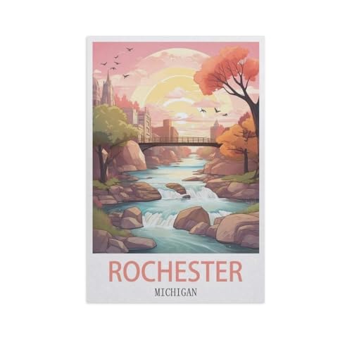 Papier Puzzle Puzzle 1000 Stück，Rochester, Michigan，Puzzles Lernspielzeug Für Erwachsene Geburtstagsgeschenk Home Decoration（38x26cm）-AJ47 von GSBRSNTS