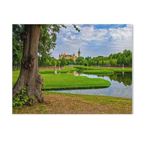 Papier Puzzle Puzzle 1000 Stück，Schlossgarten mit barockem Kreuzkanal，Puzzles Lernspielzeug Für Erwachsene Geburtstagsgeschenk Home Decoration（38x26cm）-Z92 von GSBRSNTS