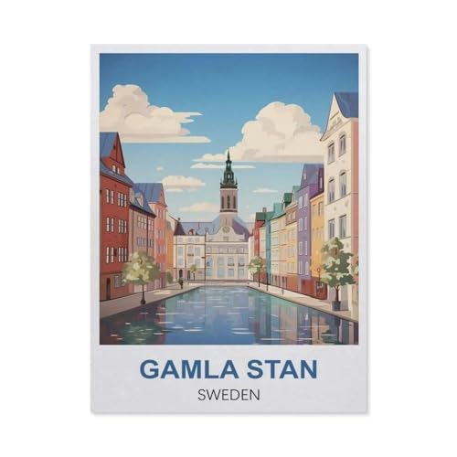 Papierpuzzle Puzzle 1000 Stück，Gamla Stan, Schweden，Lernspielzeug Für Erwachsene Geburtstagsgeschenk Dekoration（38x26cm）-S66 von GSBRSNTS