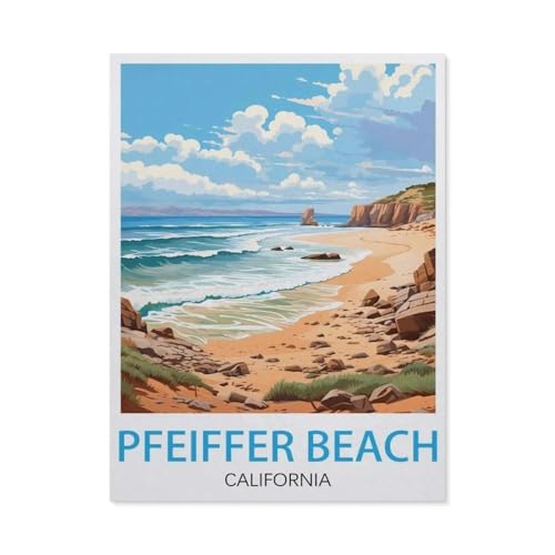 Pfeiffer Beach, Kalifornien，Puzzle 1000 Teile Holz Puzzle Geeignet Für Erwachsene Kinder Familien Stressabbau Puzzlespiele（75x50cm）-V18 von GSBRSNTS