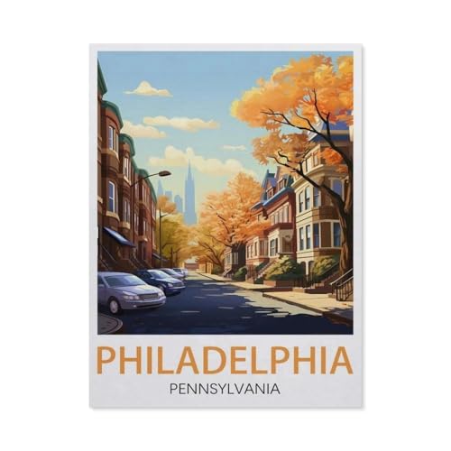 Philadelphia, Pennsylvania，Puzzle 1000 Teile Holz Puzzle Erwachsene Kinder Lernspielzeug Familie Dekompressionsspiel（75x50cm）-V88 von GSBRSNTS