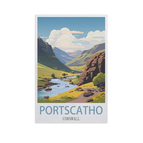Portscatho, Cornwall，1000 Stück Erwachsene Papier Landschaft Puzzles Für Kinder Lernspielzeug Geschenke（38x26cm）-AI44 von GSBRSNTS