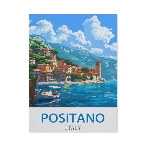 Positano, Italien，Puzzle 1000 Teile Holz Puzzle Erwachsene Kinder Lernspielzeug Familie Dekompressionsspiel（75x50cm）-O55 von GSBRSNTS
