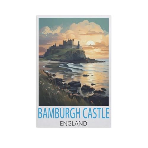 Puzzel Für Erwachsene Jigsaw Puzzle 1000，Bamburgh Castle, England，DIY Papier Puzzle Einzigartiges Geschenk Wohnkultur Stil（38x26cm）-AK96 von GSBRSNTS