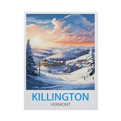 Puzzel Für Erwachsene Jigsaw Puzzle 1000，Killington, Vermont | Vintage Reiseplakate Ski，DIY Papier Puzzle Einzigartiges Geschenk Wohnkultur Stil（50x70cm）-W30 von GSBRSNTS