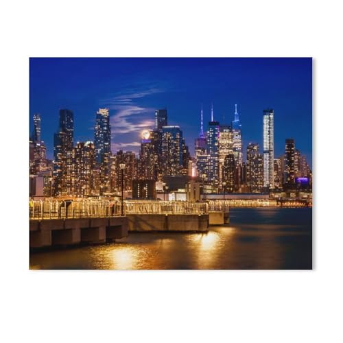 Puzzel Für Erwachsene Jigsaw Puzzle 1000，NYC Midtown Manhattan Skyline，DIY Holz Puzzle Einzigartiges Geschenk Wohnkultur Stil（75x50cm）-Z22 von GSBRSNTS