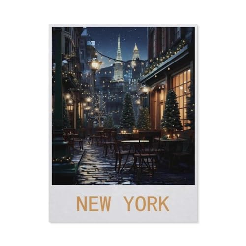 Puzzel Für Erwachsene Jigsaw Puzzle 1000，New York Vintage-Reiseplakate，DIY Holz Puzzle Einzigartiges Geschenk Wohnkultur Stil（75x50cm）-N51 von GSBRSNTS