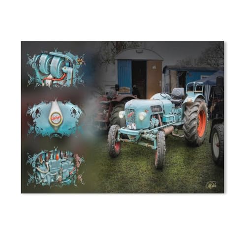 Puzzel Für Erwachsene Jigsaw Puzzle 1000，Oldtimer Traktor，DIY Papp Puzzle Einzigartiges Geschenk（75x50cm）-AC81 von GSBRSNTS