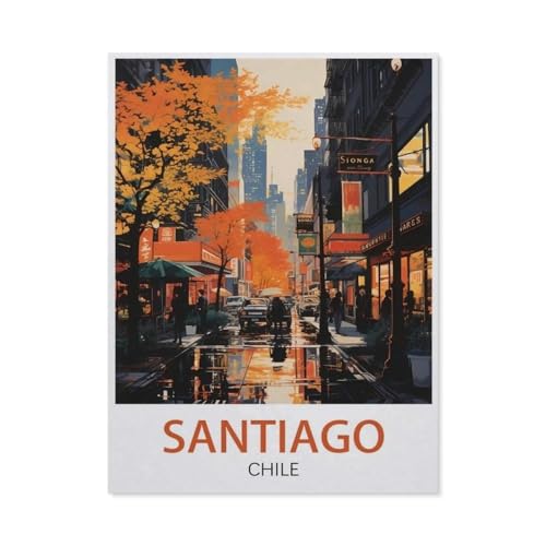 Puzzel Für Erwachsene Jigsaw Puzzle 1000，Santiago, Chile，DIY Holz Puzzle Einzigartiges Geschenk Wohnkultur Stil（75x50cm）-U11 von GSBRSNTS