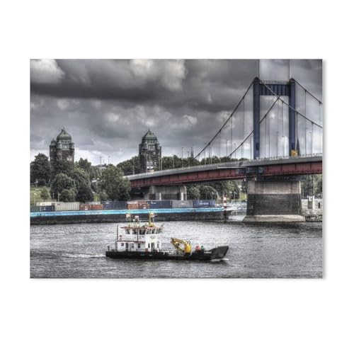 Puzzle，Die Duisburger Rheinbrücken，Für Kinder Und Erwachsene Holz Personalisiertes Puzzle-Spaß-Spiel 1000pcs（75x50cm）-AF72 von GSBRSNTS