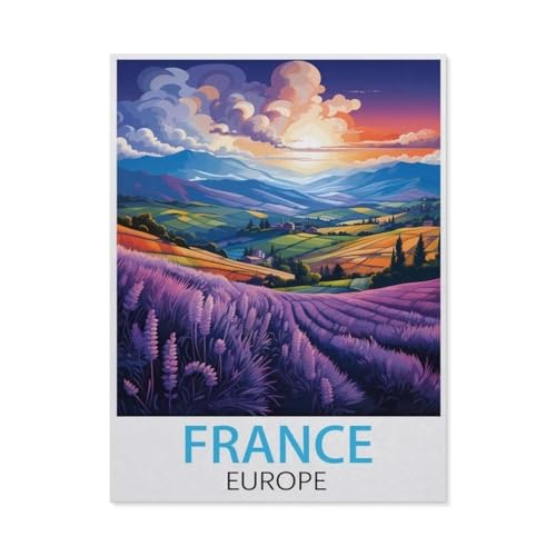 Puzzle，Frankreich, Europa Vintage-Reiseposter，Für Kinder Und Erwachsene Holz Personalisiertes Puzzle-Spaß-Spiel 1000pcs（75x50cm）-M65 von GSBRSNTS