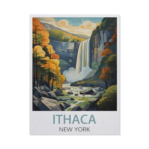 Puzzle，Ithaca, New York，Für Kinder Und Erwachsene Holz Personalisiertes Puzzle-Spaß-Spiel 1000pcs（75x50cm）-U74 von GSBRSNTS