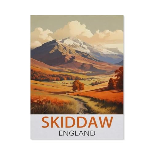 Puzzle，Skiddaw, England Vintage-Reiseposter，Für Kinder Und Erwachsene Holz Personalisiertes Puzzle-Spaß-Spiel 1000pcs（75x50cm）-I100 von GSBRSNTS