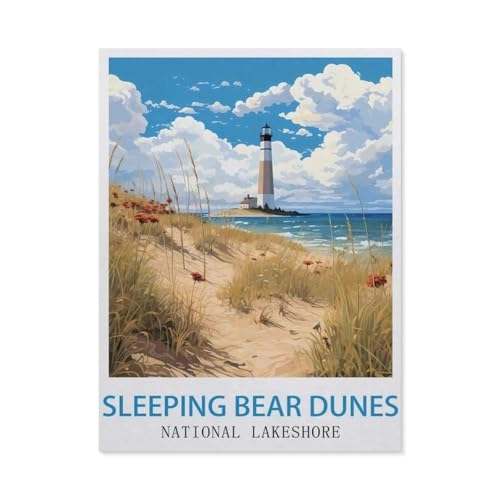 Puzzle，Sleeping Bear Dunes Nationalpark，Für Kinder Und Erwachsene Holz Personalisiertes Puzzle-Spaß-Spiel 1000pcs（75x50cm）-V47 von GSBRSNTS