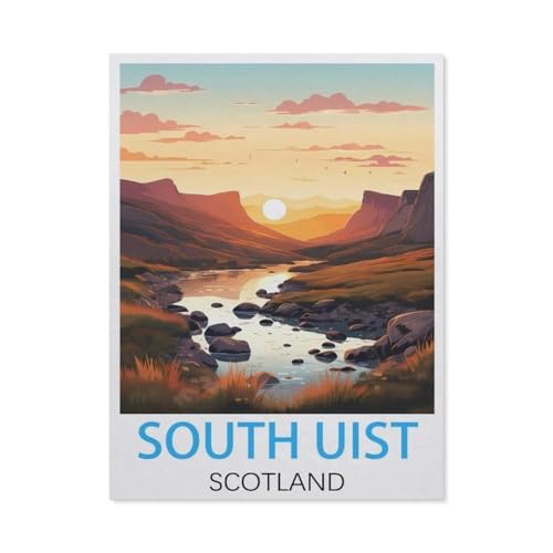 Puzzle，South Uist, Schottland Vintage-Reiseposter，Für Kinder Und Erwachsene Holz Personalisiertes Puzzle-Spaß-Spiel 1000pcs（75x50cm）-L19 von GSBRSNTS