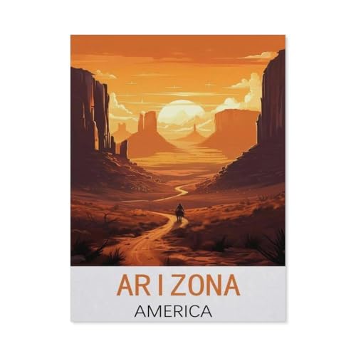 Puzzle 1000 Stück，Arizona Amerika Vintage-Reiseplakate，Papier Kinderspielzeug Dekompression Spiel（38x26cm）-N97 von GSBRSNTS
