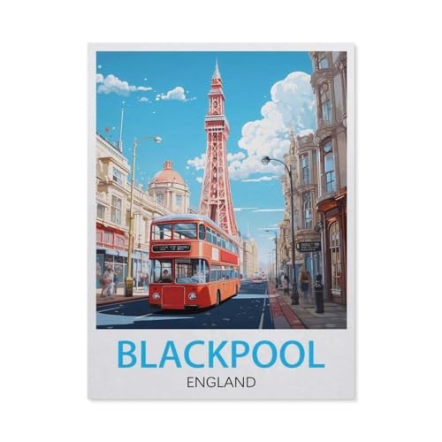 Puzzle 1000 Stück，Blackpool, England，Für Holz Erwachsene Spielzeug Dekompression Spiel（75x50cm）-T96 von GSBRSNTS