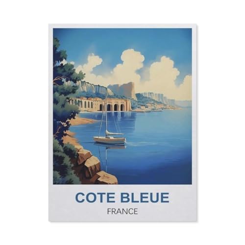 Puzzle 1000 Stück，Blaue Küste Frankreichs，Für Papier Erwachsene Spielzeug Dekompression Spiel（38x26cm）-S47 von GSBRSNTS