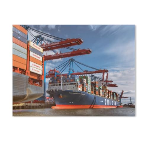 Puzzle 1000 Stück，Containerschiff，Für Papier Erwachsene Spielzeug Dekompression Spiel（50x70cm）-AC75 von GSBRSNTS