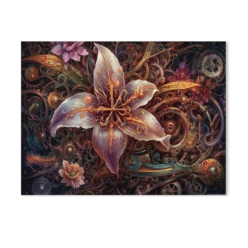 Puzzle 1000 Stück，Goldene Lilie，Papier Adult Toys Dekompression Spiel（38x26cm）-AG34 von GSBRSNTS