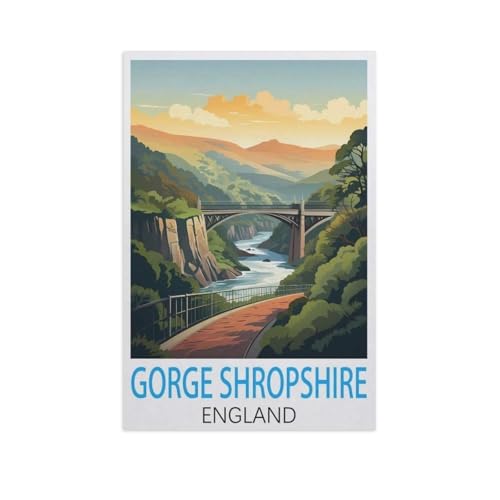 Puzzle 1000 Stück，Gorge, Shropshire, England，Papier Kinderspielzeug Dekompression Spiel（38x26cm）-AK69 von GSBRSNTS