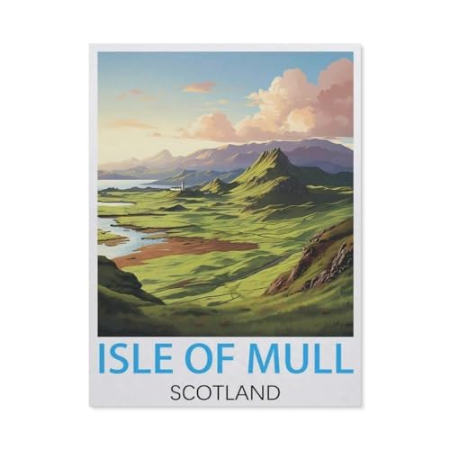 Puzzle 1000 Stück，Isle of Mull, Schottland Vintage-Reiseposter，Papier Kinderspielzeug Dekompression Spiel（38x26cm）-L2 von GSBRSNTS