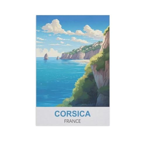 Puzzle 1000 Stück，Korsika, Frankreich，Klassische Puzzle 3D Puzzle DIY Kit Holz Spielzeug Einzigartiges Geschenk Wohnkultur（75x50cm）-AN25 von GSBRSNTS