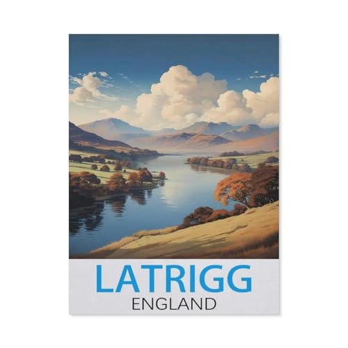 Puzzle 1000 Stück，Latrigg, England Vintage-Reiseposter，Papier Kinderspielzeug Dekompression Spiel（50x70cm）-I10 von GSBRSNTS