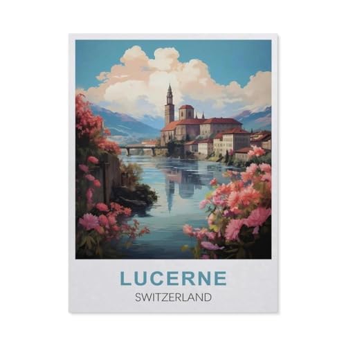 Puzzle 1000 Stück，Luzern, Schweiz，Für Holz Erwachsene Spielzeug Dekompression Spiel（75x50cm）-T20 von GSBRSNTS